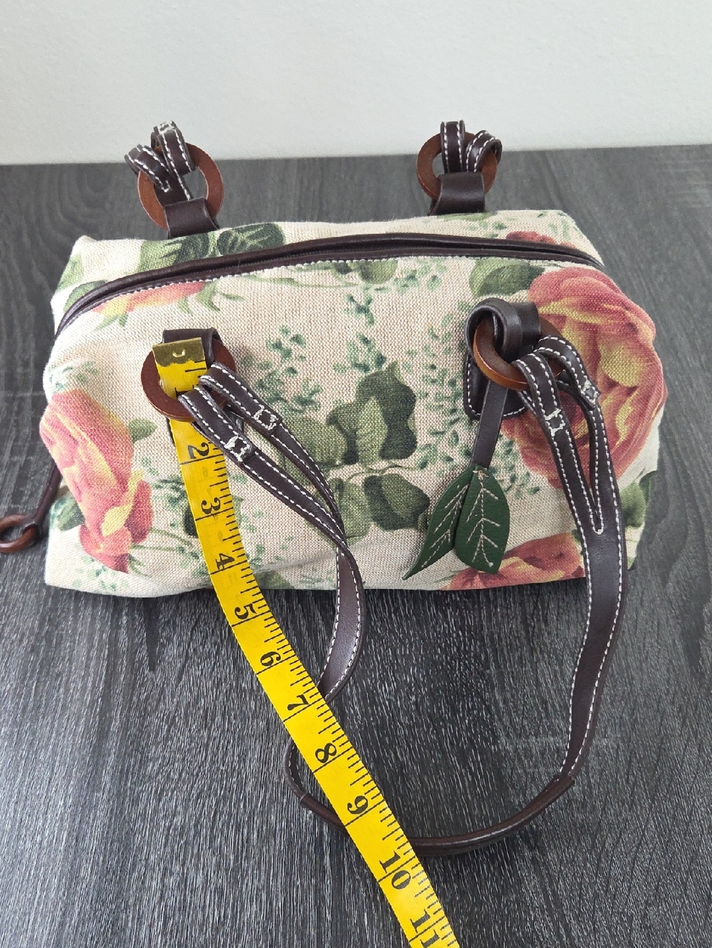 STONE MOUNTAIN Floral Tapestry Satchel Handbag in Antique Large Rose Prin t EUC - Picture 6 of 16